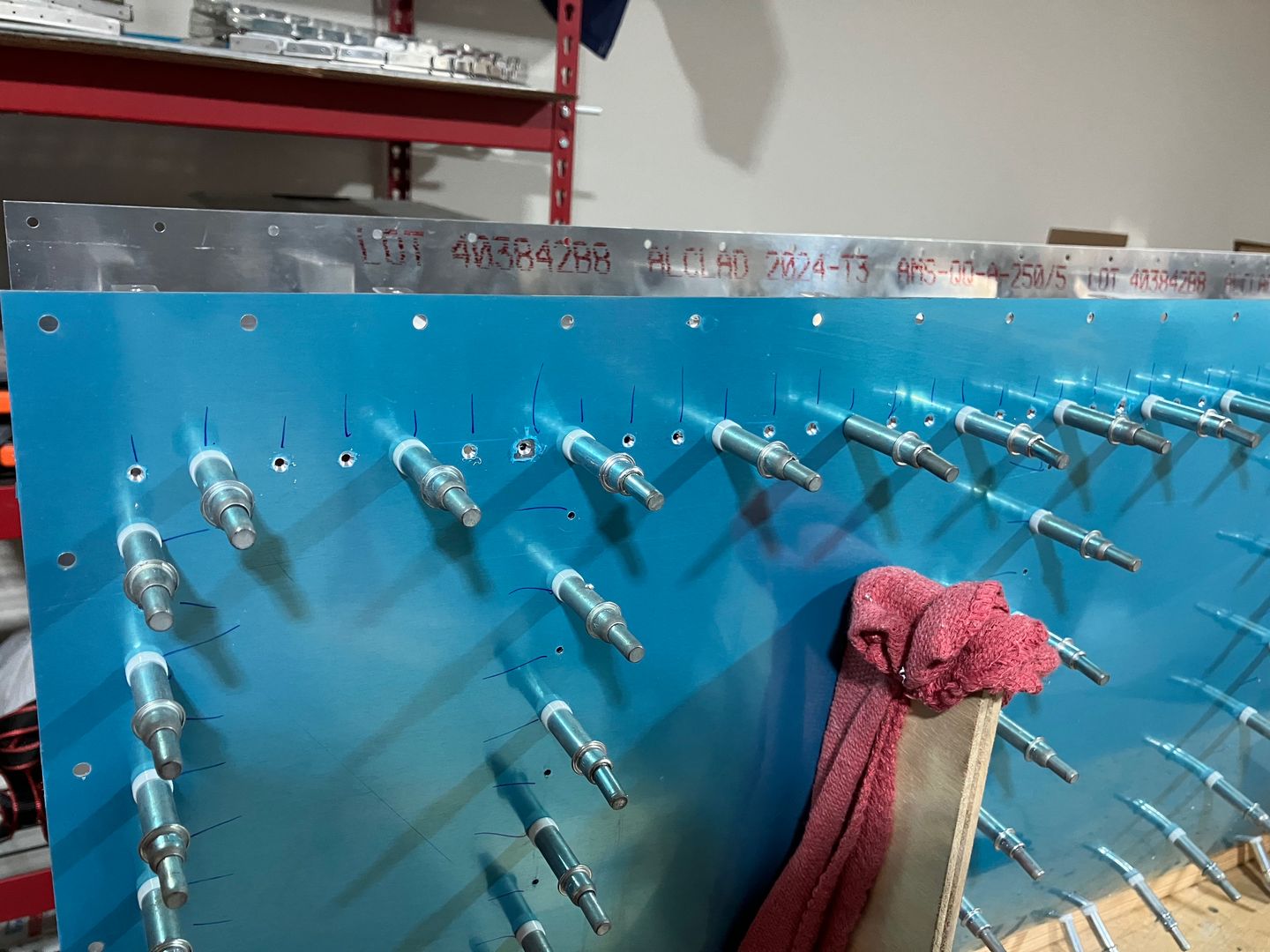 Countersinks in the skin.