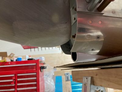 Rudder bottom fairing sanded.