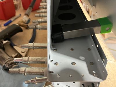 Positioning the bucking bar.