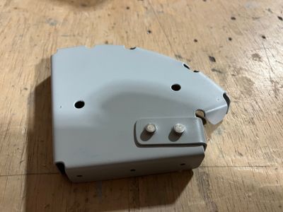 The repair flange riveted (view from the back).