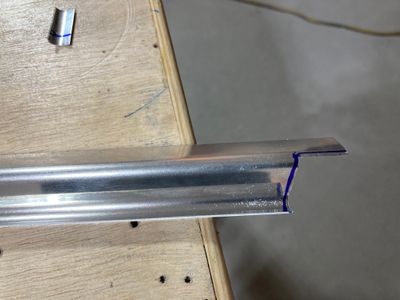 Rough cut with the hacksaw.