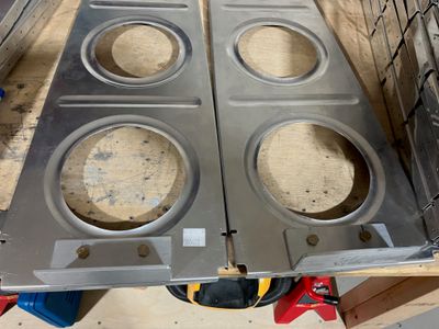Mounting brackets attached to the ribs.