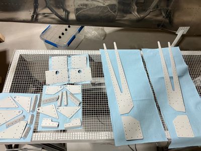 Priming the doublers and the aileron brackets