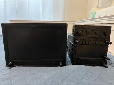 Mock-ups of Garmin avionics.
