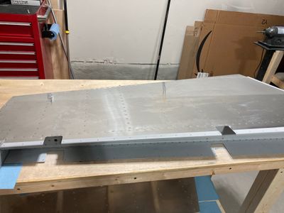 A small part of the rudder leading edge is primed.