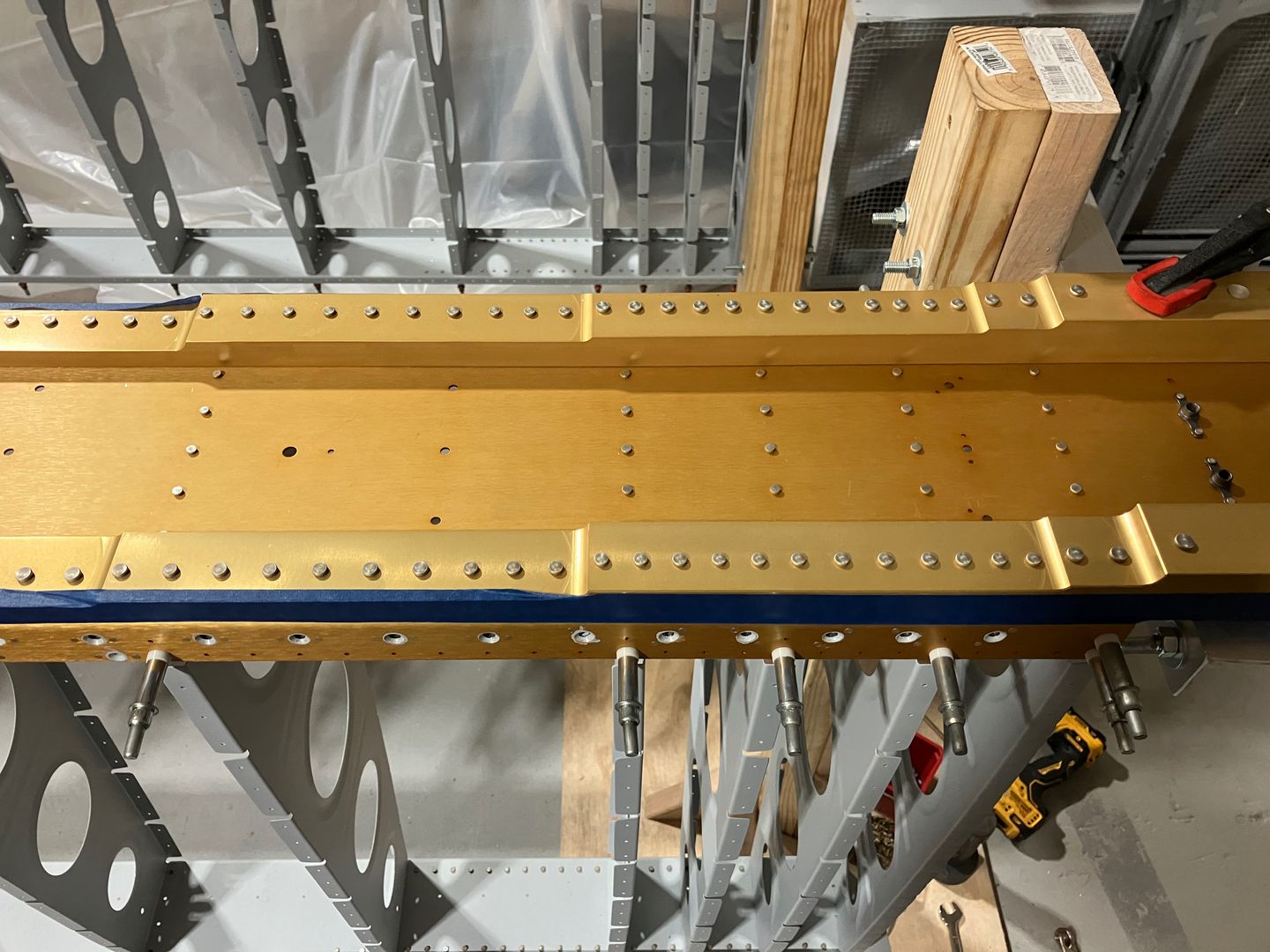 The shop ends of the rivets.