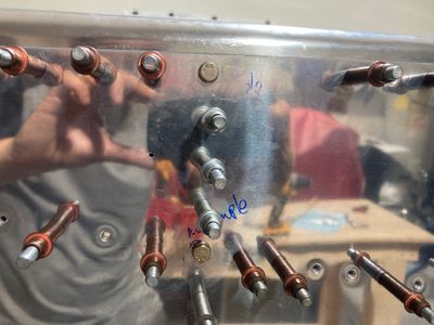 Drilled two holes for the reinforcement angle bolts.