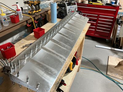The right aileron clecoed.