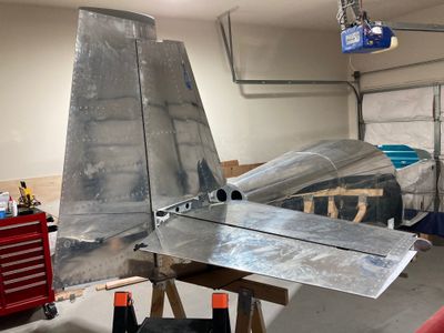 Finished mounting the vertical stabilizer