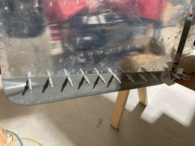 Botom rudder fairing drilled.