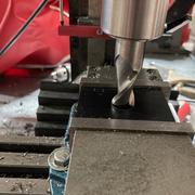 Drilling the initial hole with the endmill.