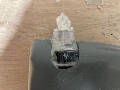 Inserts are epoxied in place.
