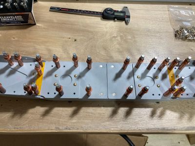 Clecoing front spar for assembly.