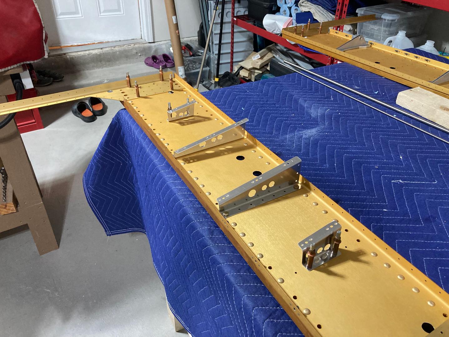 Ribs are installed, bushing holes drilled.