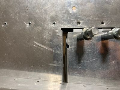 The gap between the trim tab and the elevator.