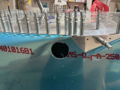 Drilled the hole for the left step.