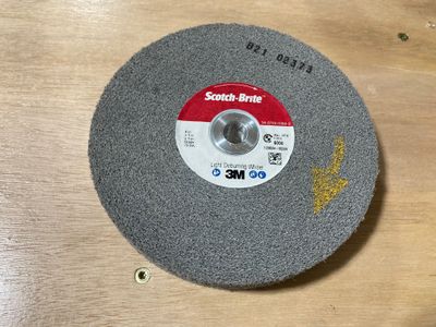 Scotch-Brite wheel (with custom bushing!)