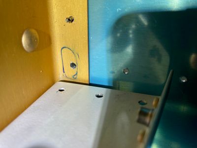The upsized hole without the stiffener.