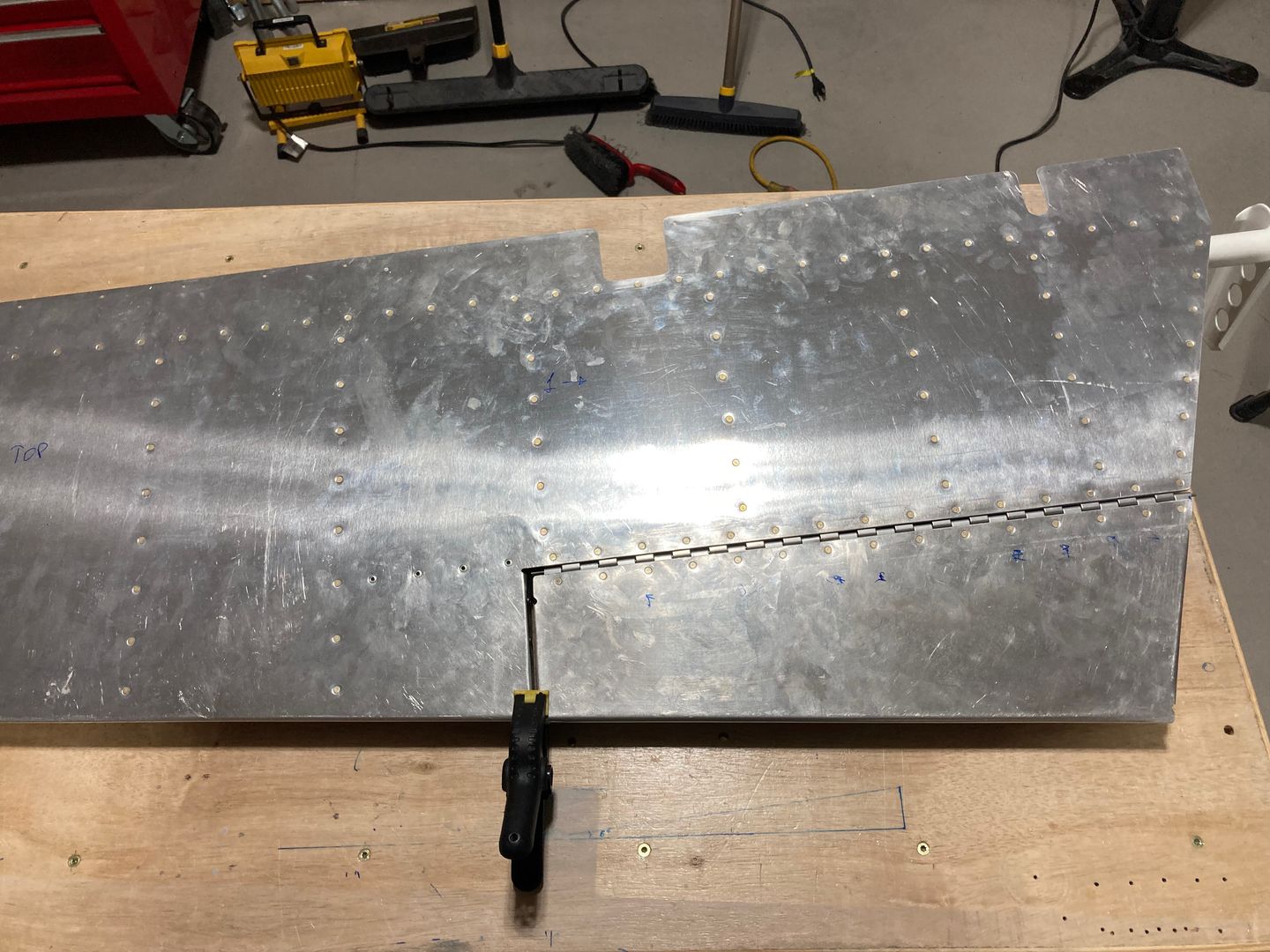 The trim tab installed on the elevator.