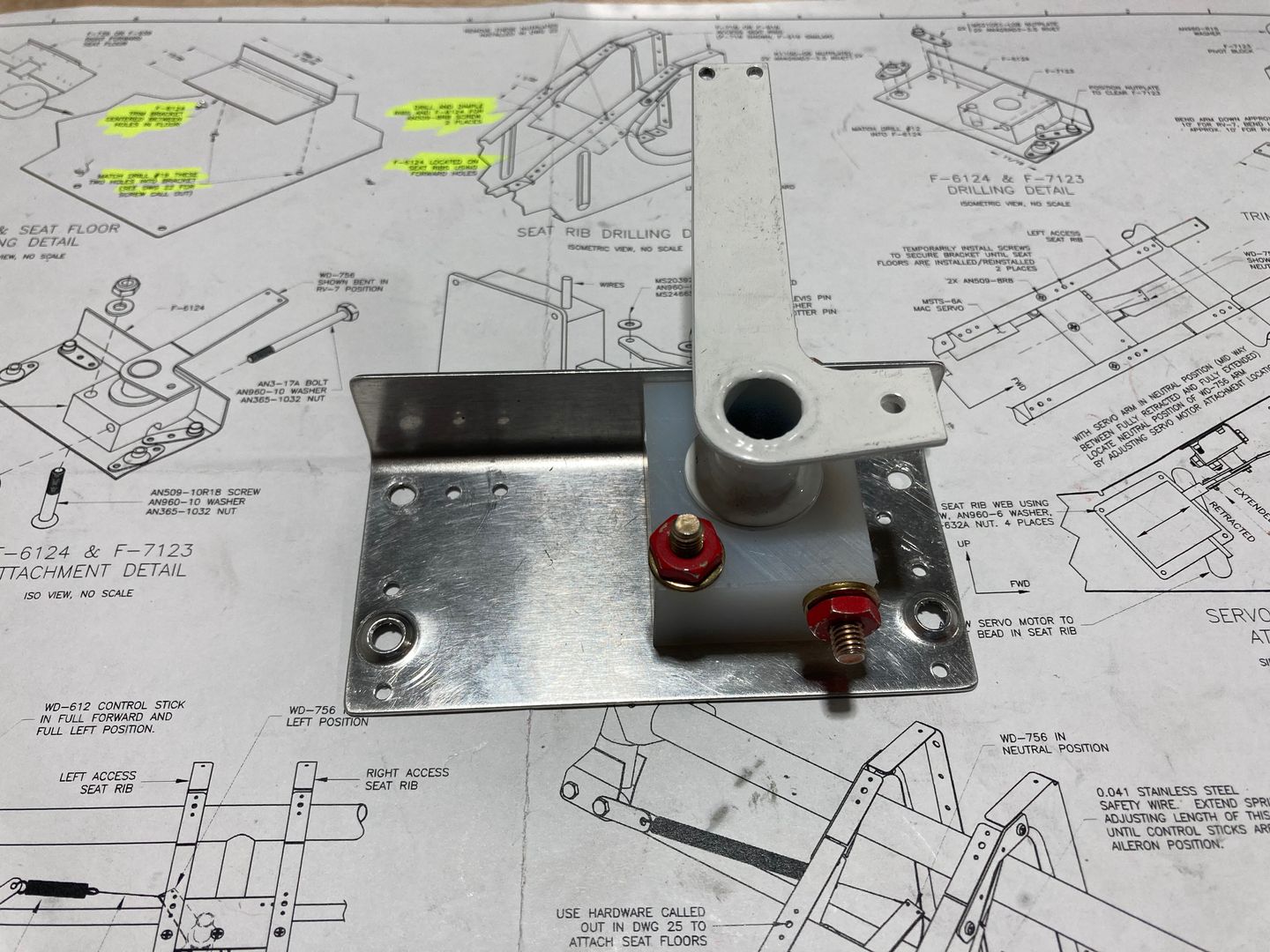 Parts on the bracket.