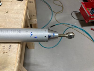 Elevator pushrod drilled.