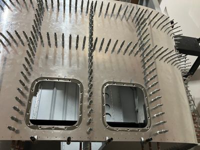 Continuing work on the upper forward fuselage