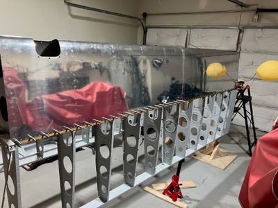 The fuel tank installed on the wing.
